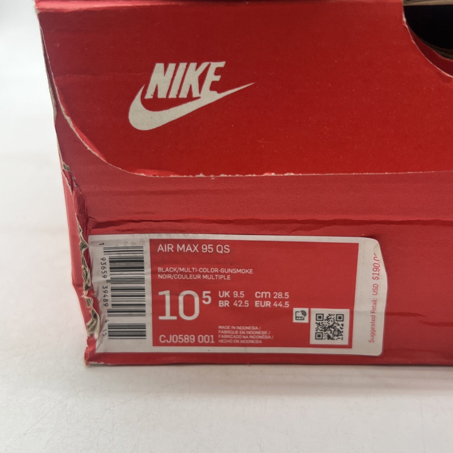 Size 10.5 - Nike Air Max 95 QS Greedy 2.0 (CJ0589-001)