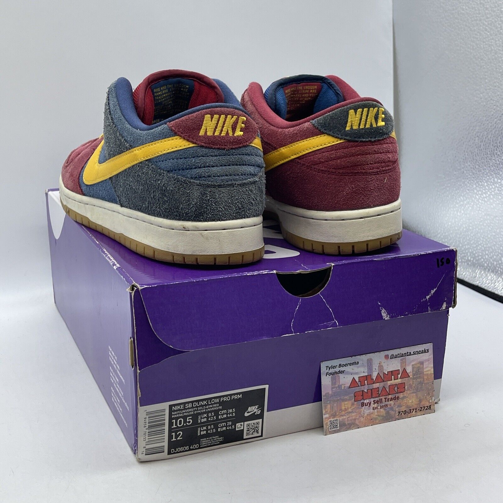 Size 10.5 - Nike Dunk SB Low Catalonia Burgundy Blue Suede  (DJ0606-400)