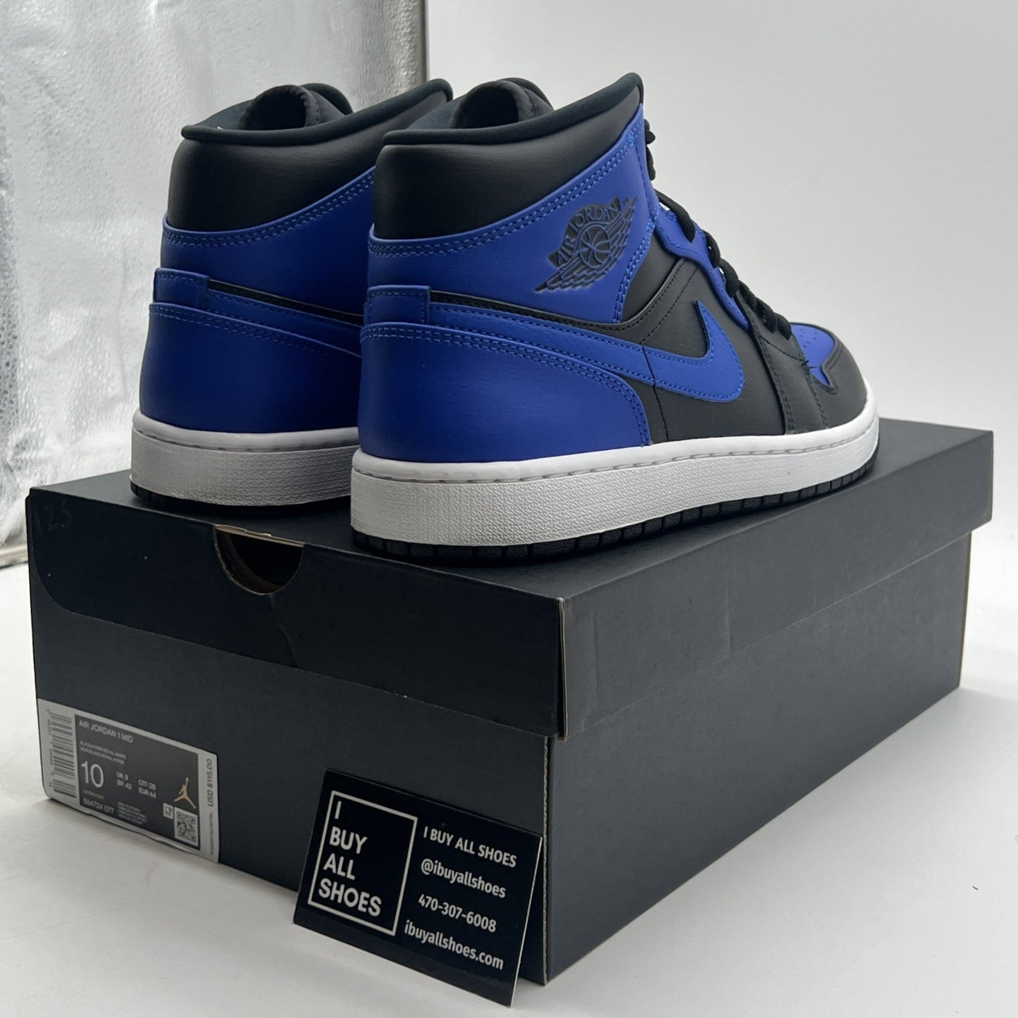 Size 10 - Air Jordan 1 Mid Hyper Royal  (554724-077)