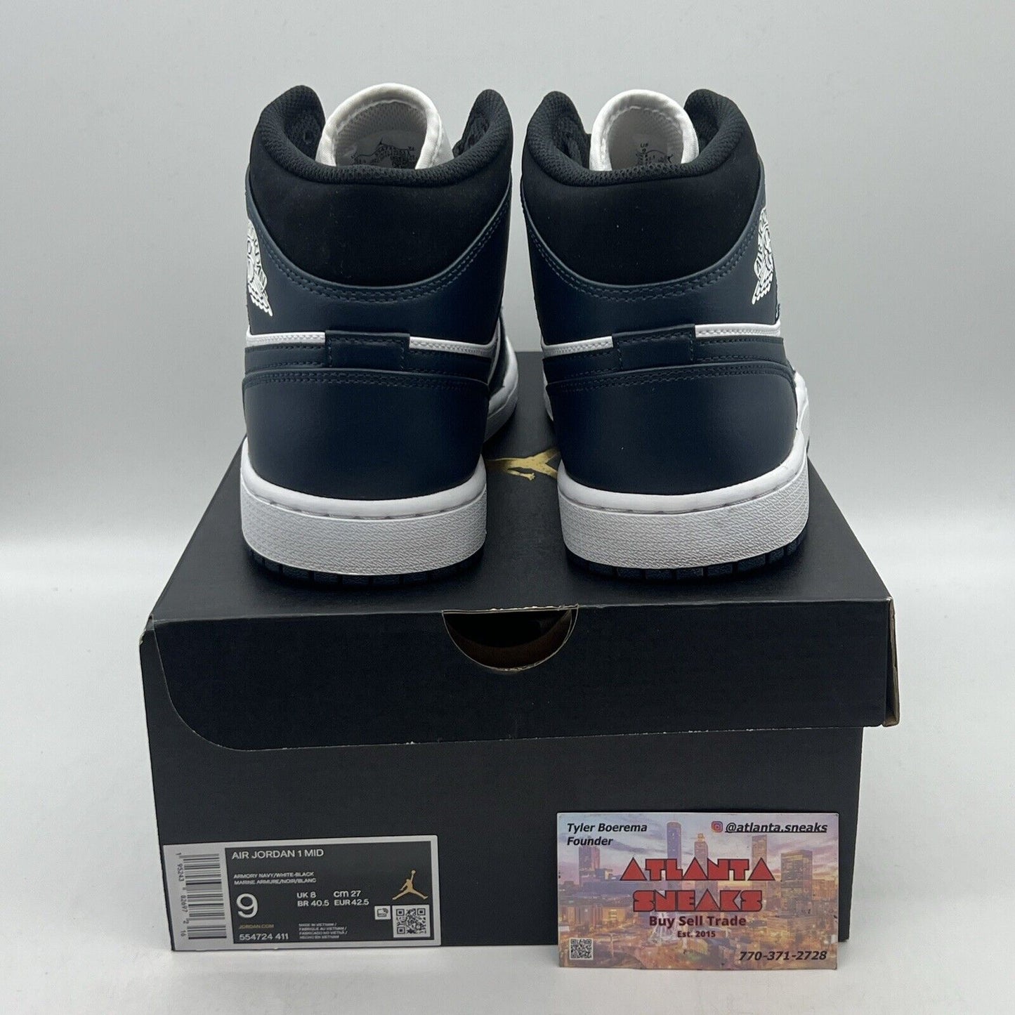 Size 9 - Jordan 1 Mid Armory Navy 2021 Brand New Og All