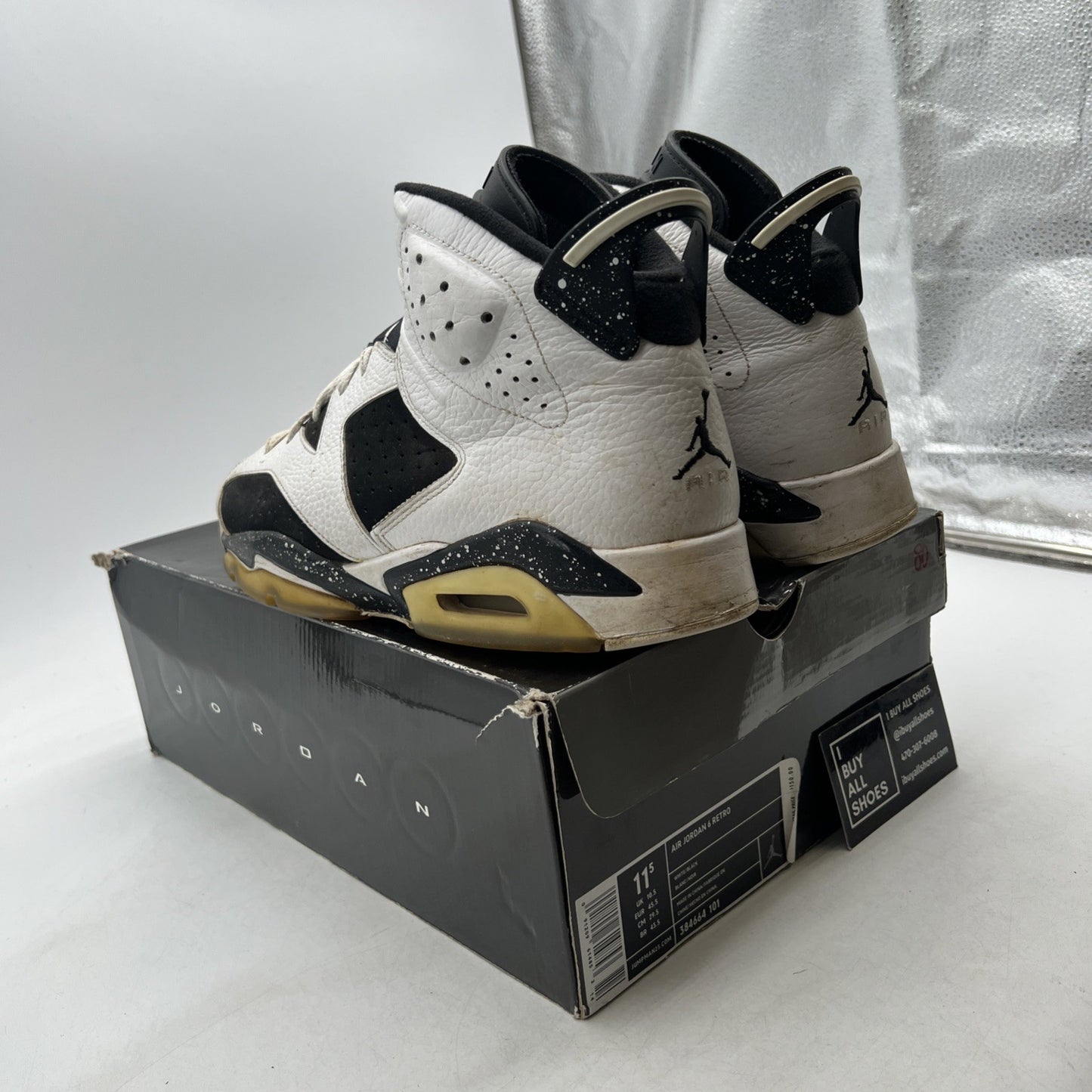 Size 11.5 - Air Jordan 6 Retro Oreo (384664-101)