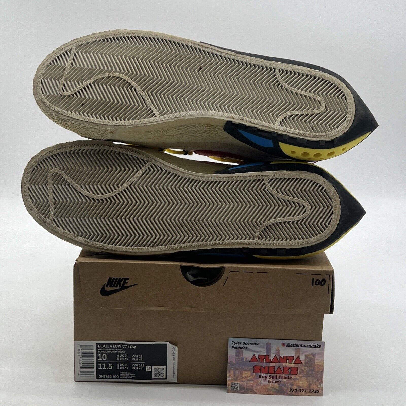 Size 10 - Nike Off-White x Blazer Low White University Red (DH7863-100)