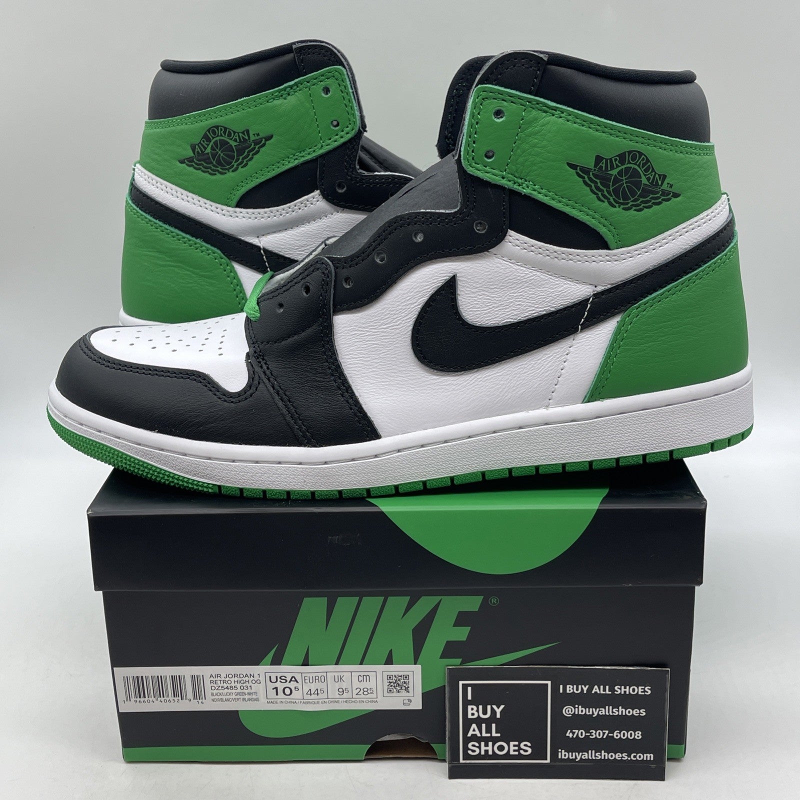 Size 10.5 - Air Jordan 1 Retro OG High Lucky Green (DZ5485-031)