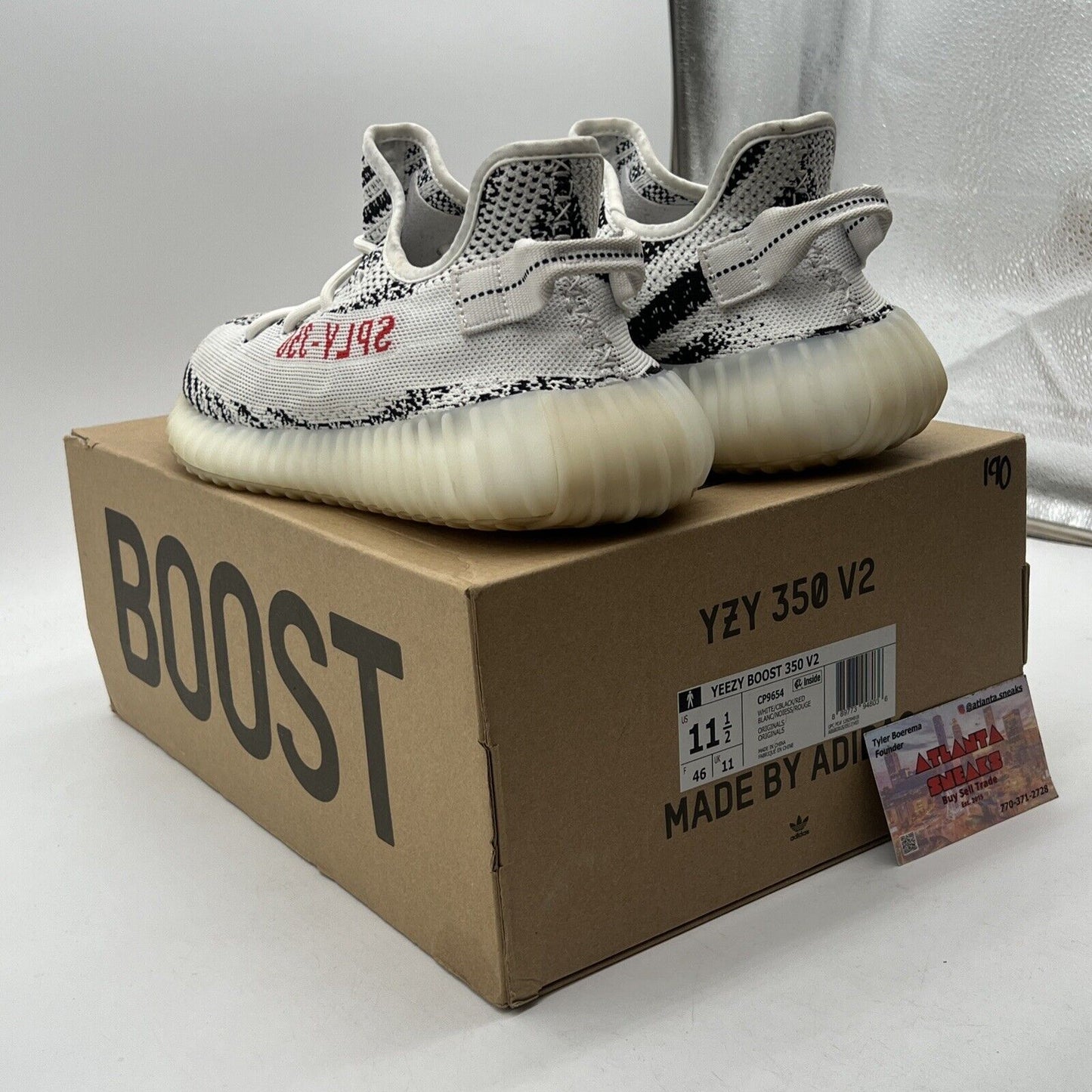 Size 11.5 - adidas Yeezy Boost 350 V2 2018 Release Zebra (CP9654)