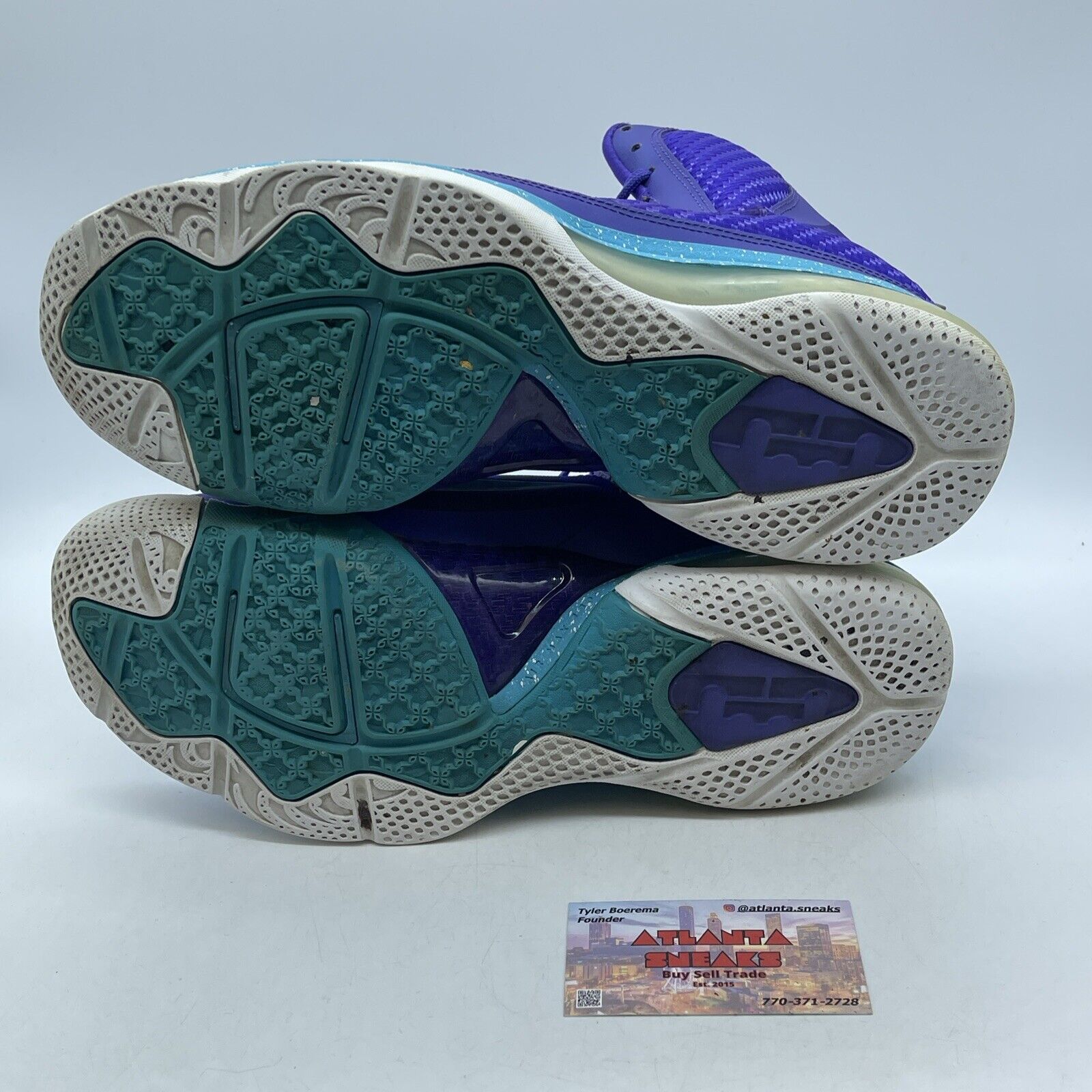 Size 10.5 - Nike LeBron 9 Summit Lake Hornets Purple Suede Leather (469764-500)
