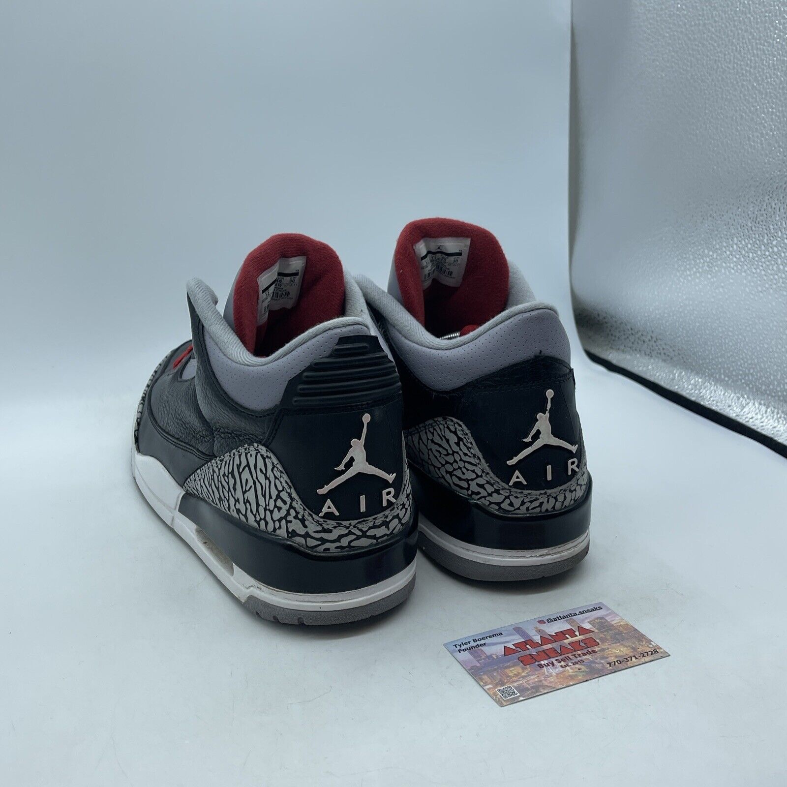 Size 12 - Jordan 3 Retro release Black Leather Grey Suede (136064-010)