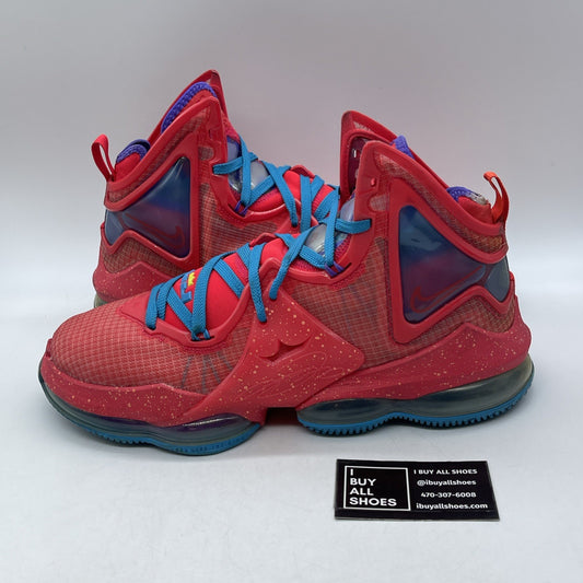 Size 11.5 - Nike LeBron 19 King's Crown Blue Red Leather (CZ0203-600)