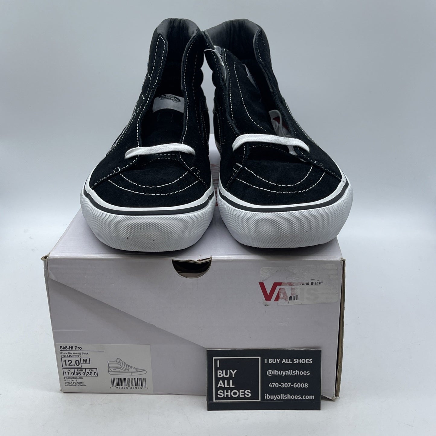 Size 12 - Vans Supreme x Sk8 High FK The World Black (BN0A45JDSY1)