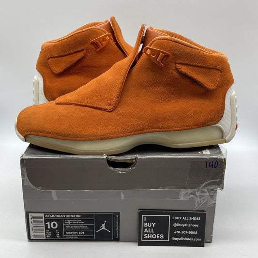 Size 10 - Air Jordan 18 Retro Orange Suede White (AA2494-801)