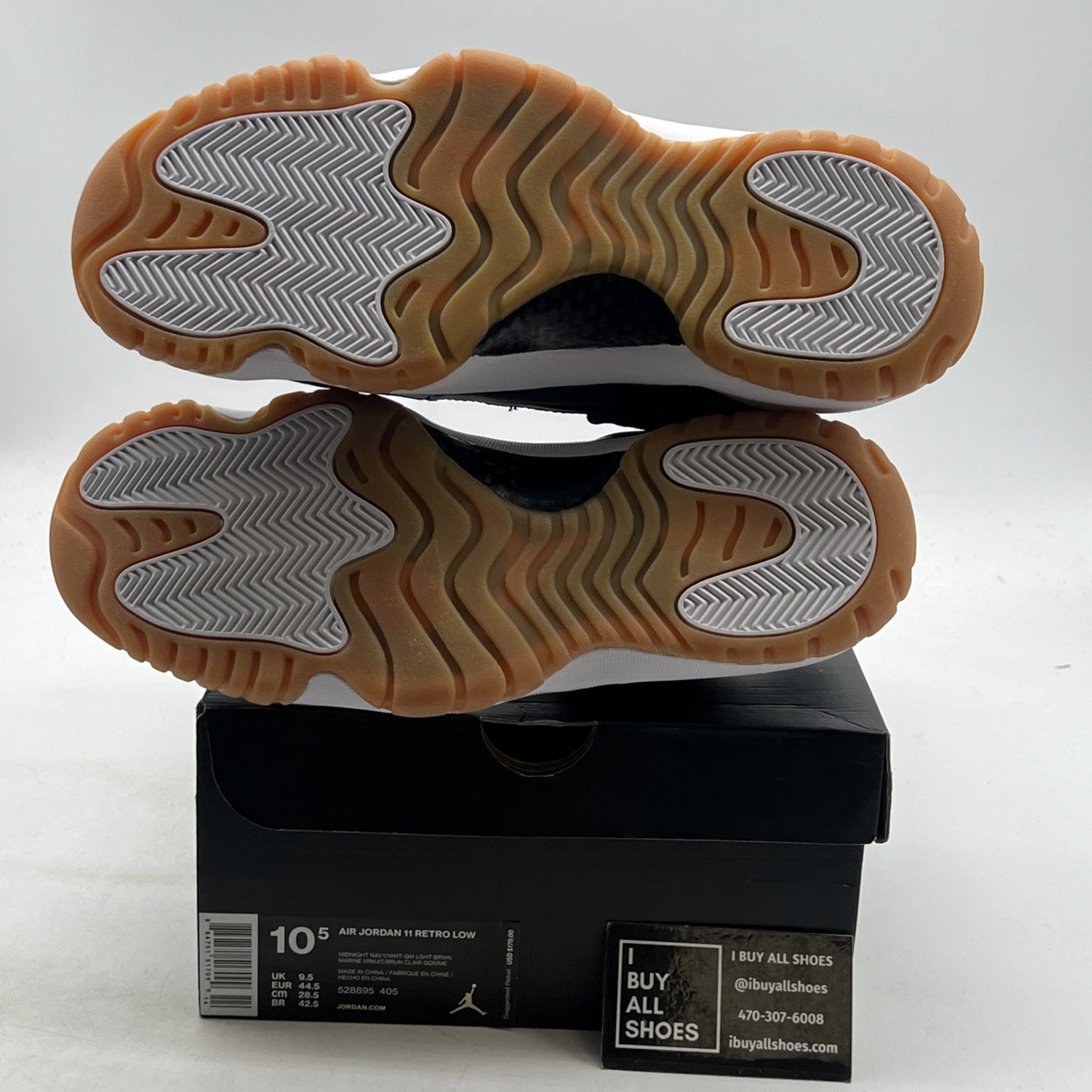 Size 10.5 - Air Jordan 11 Retro Low Navy Gum (528895-405)