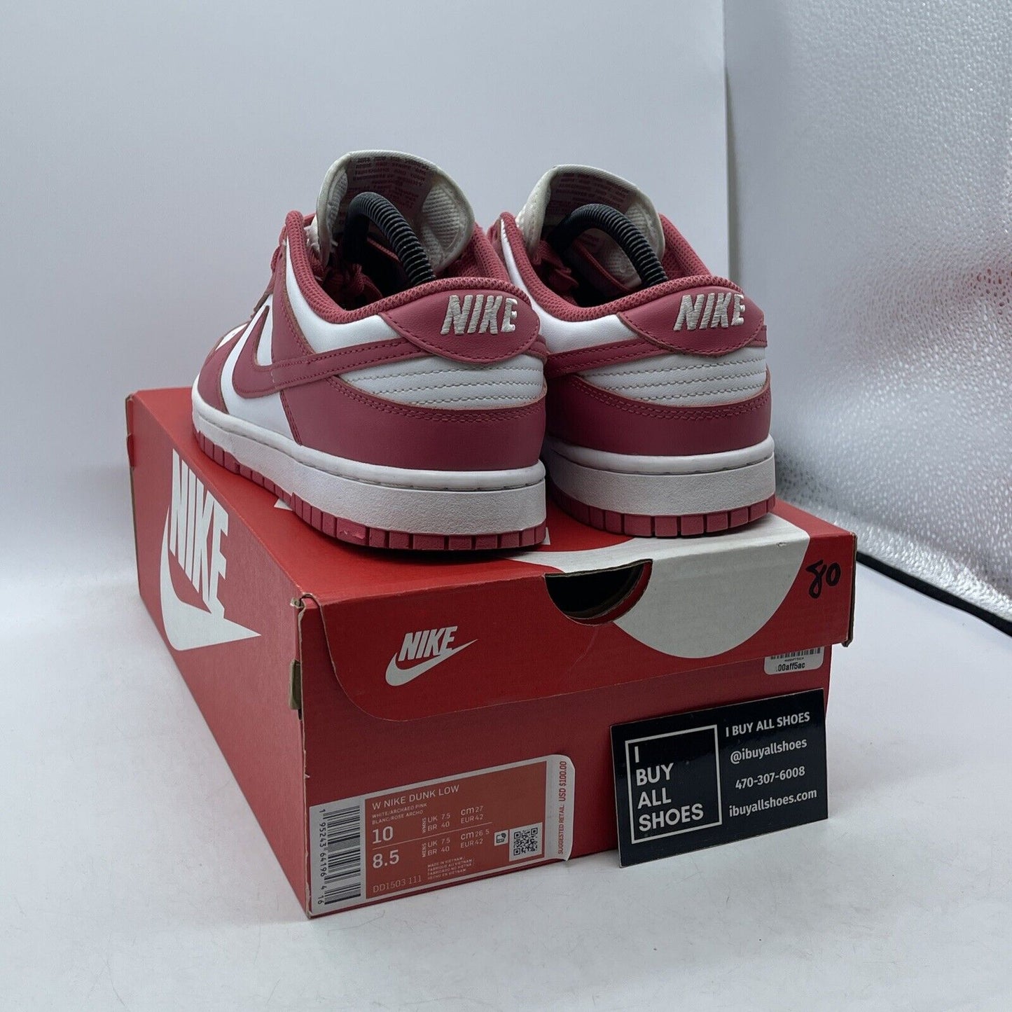 Size 10W - Nike Dunk Low Archeo Pink White Leather Suede (DD1503-111)