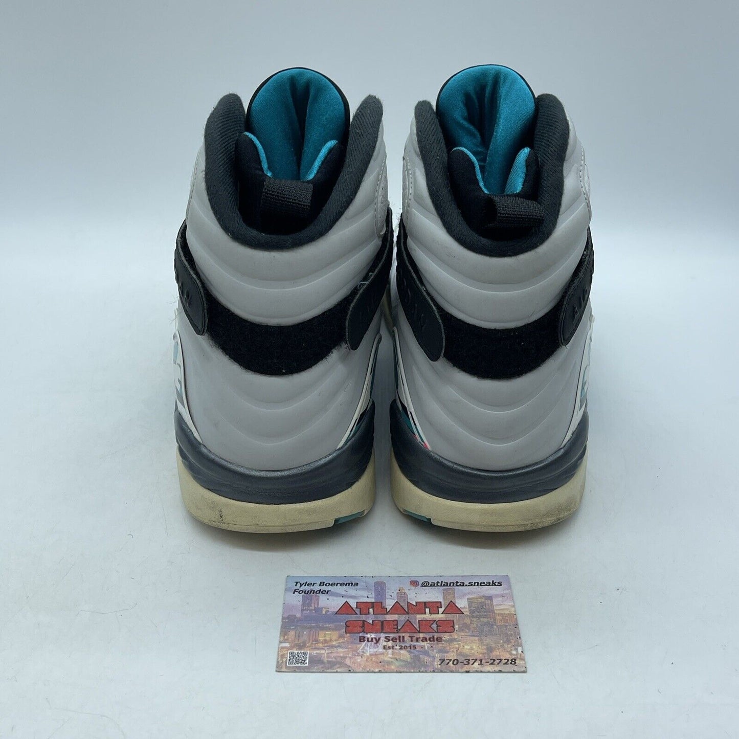 Size 10 - Air Jordan 8 Retro South Beach White Black Suede Leather (305381-113)