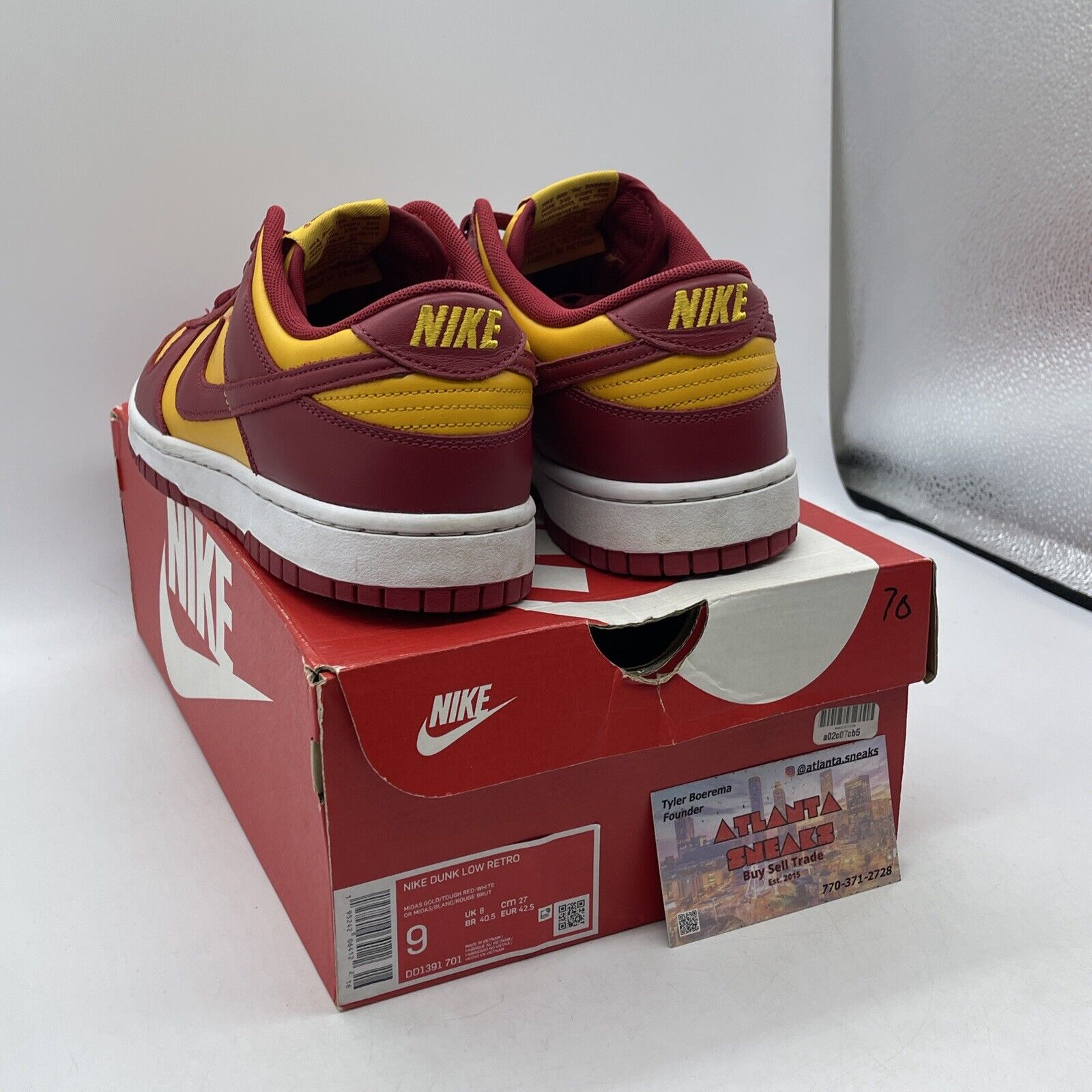 Size 9 - Nike Dunk Low USC - Red Yellow White Leather (DD1391-701)