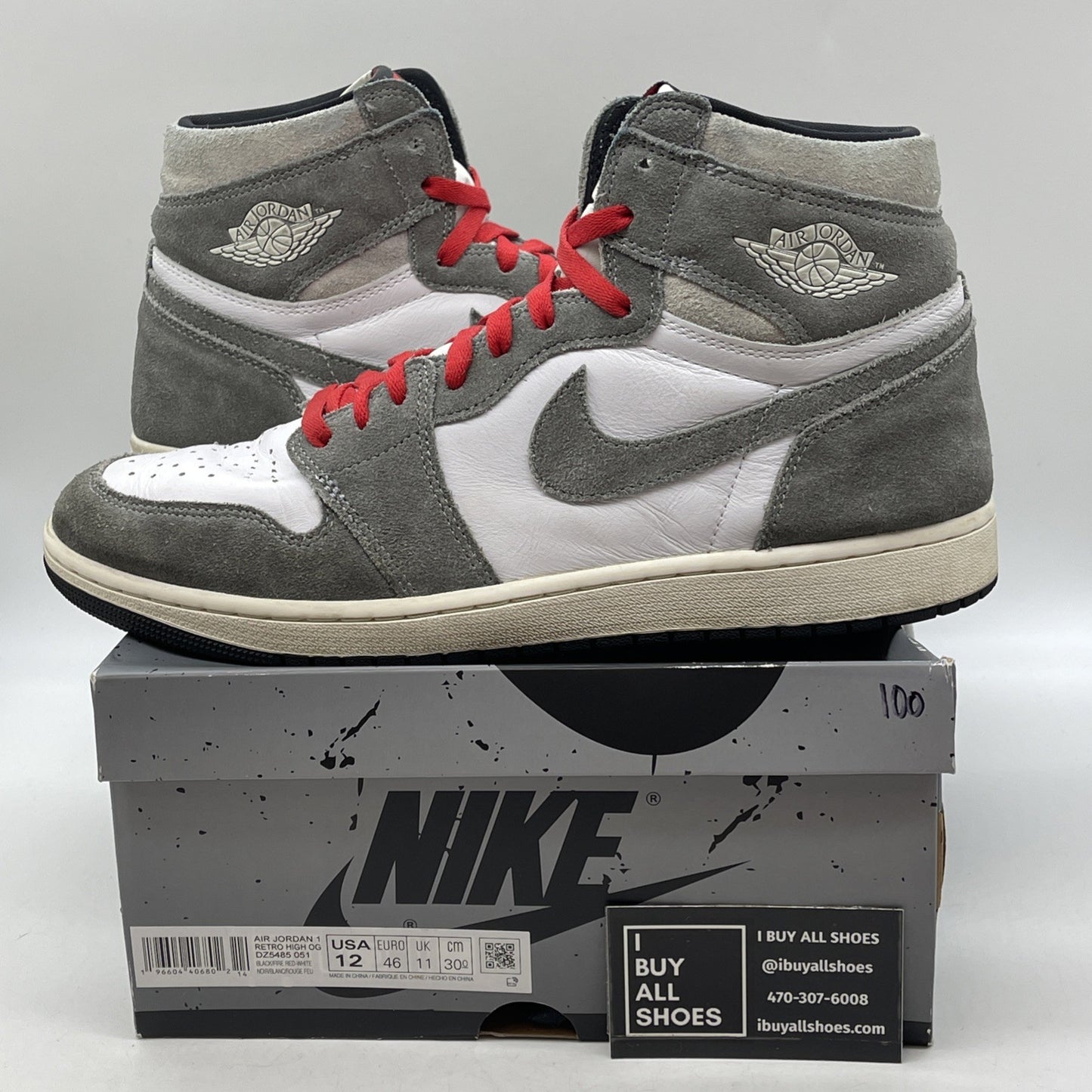 Size 12 - Air Jordan 1 Retro OG High Washed Black Grey Suede (DZ5485-051)