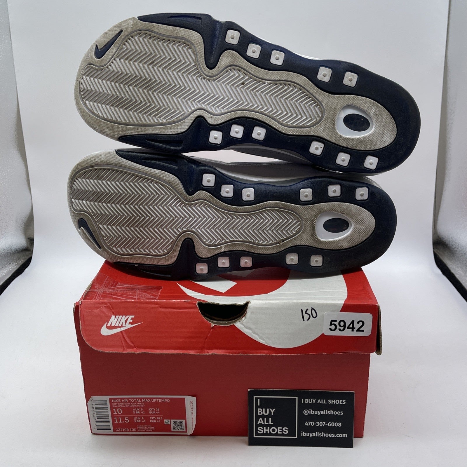 Size 10 - Nike Air Total Max Uptempo Midnight Navy White Leather (CZ2198-100)
