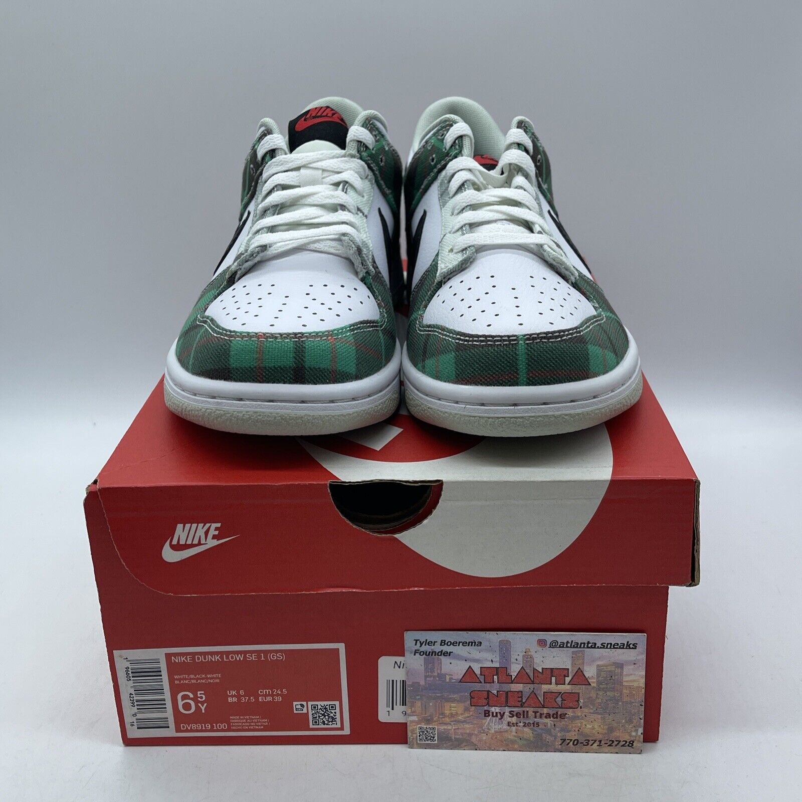 Size 6.5Y - Nike Dunk Premium Low Tartan Plaid Suede Leather (DV8919-100)