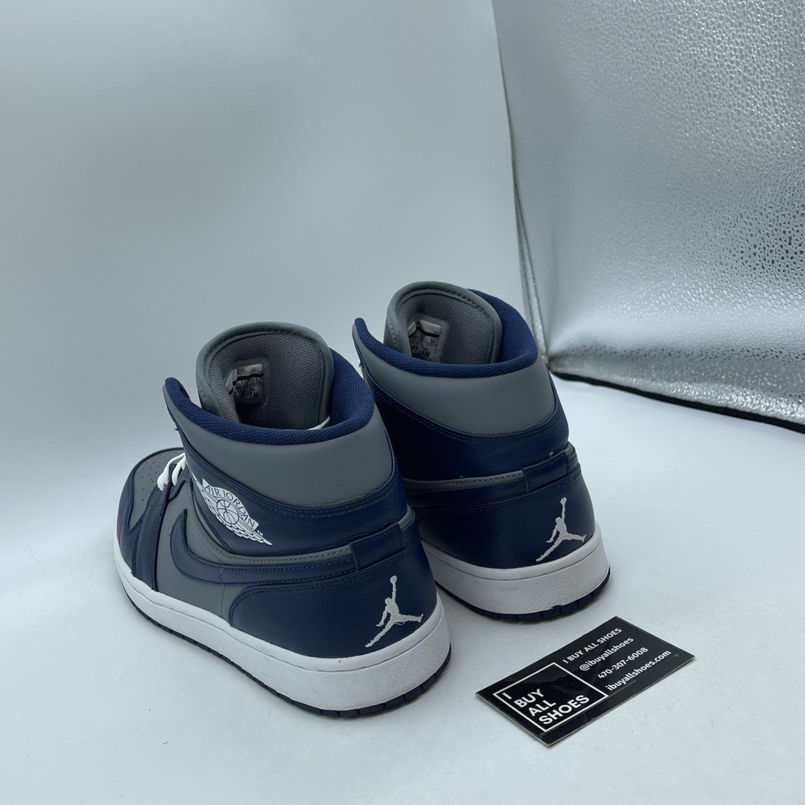 Size 12 - Air Jordan 1 Mid Georgetown Grey Blue Leather (554724-006)