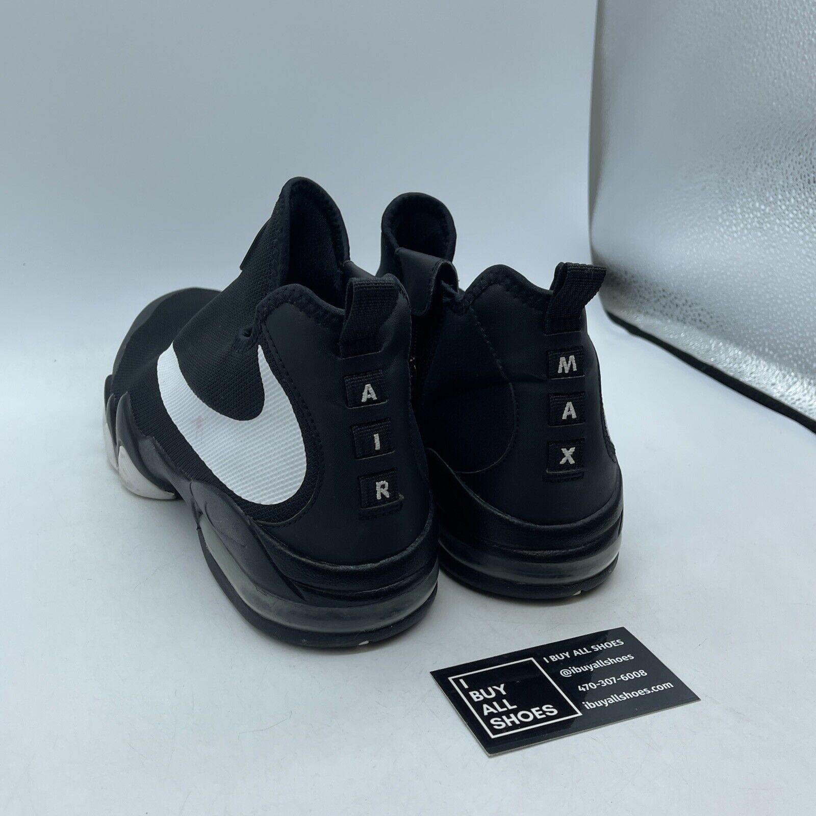 Size 12.5 - Nike Big Swoosh Black White Suede Leather (832759-001)
