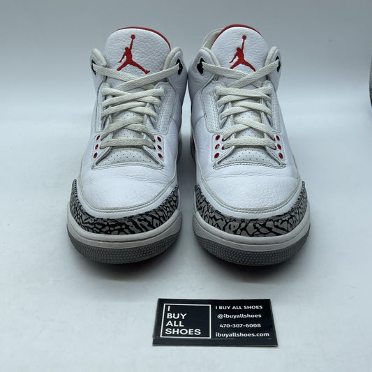 Size 12 - Jordan 3 Retro Hall of Fame 2018 White Red Grey Suede (136064-116)