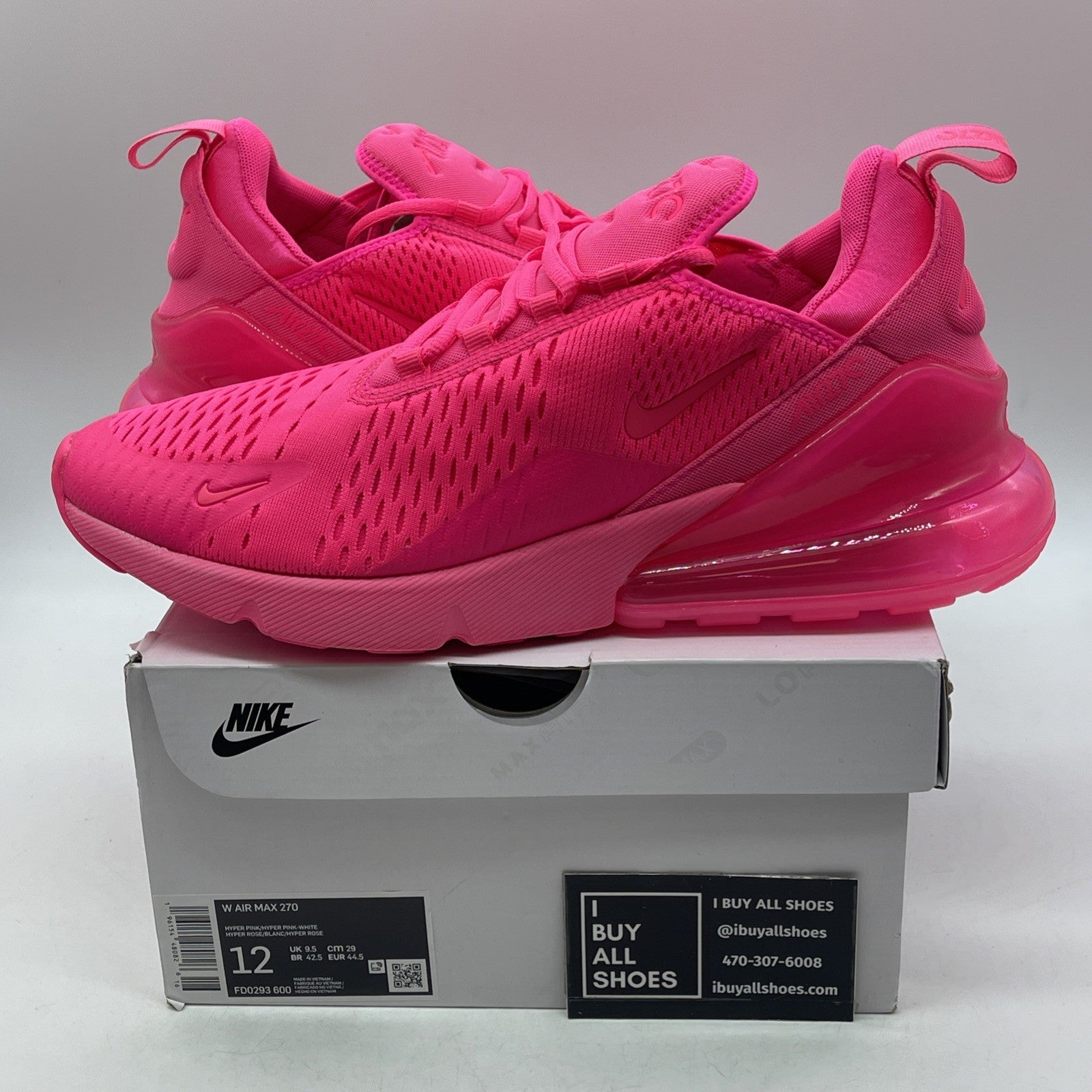 Size 12W - Nike Air Max 270 Triple Pink (FD0293-600)