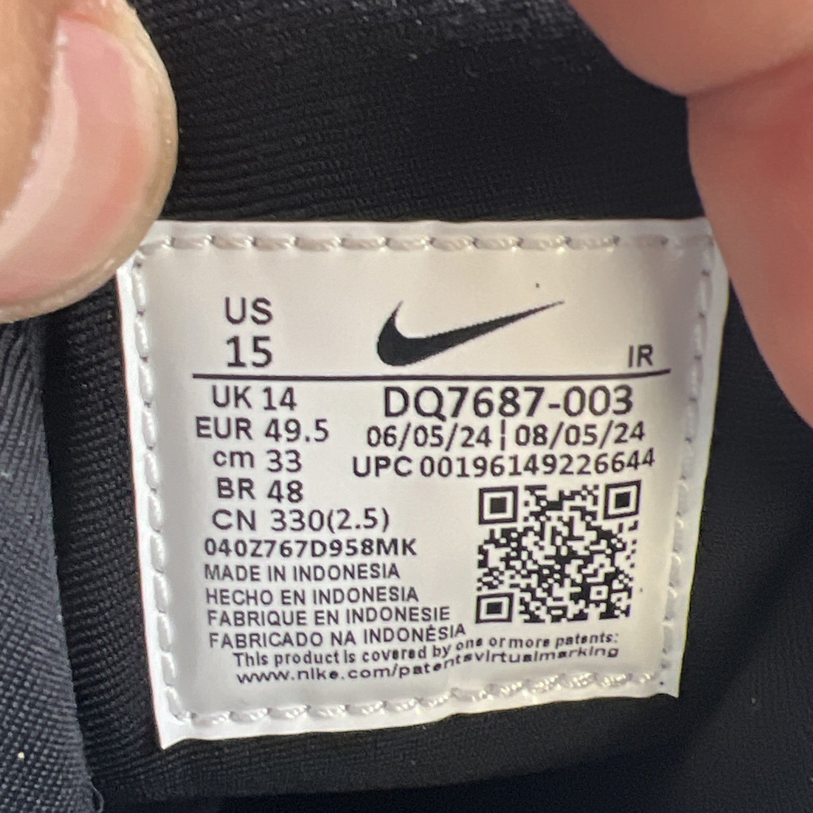 Size 15 - Nike Air Flight Lite Mid Black White (DQ7687-003)