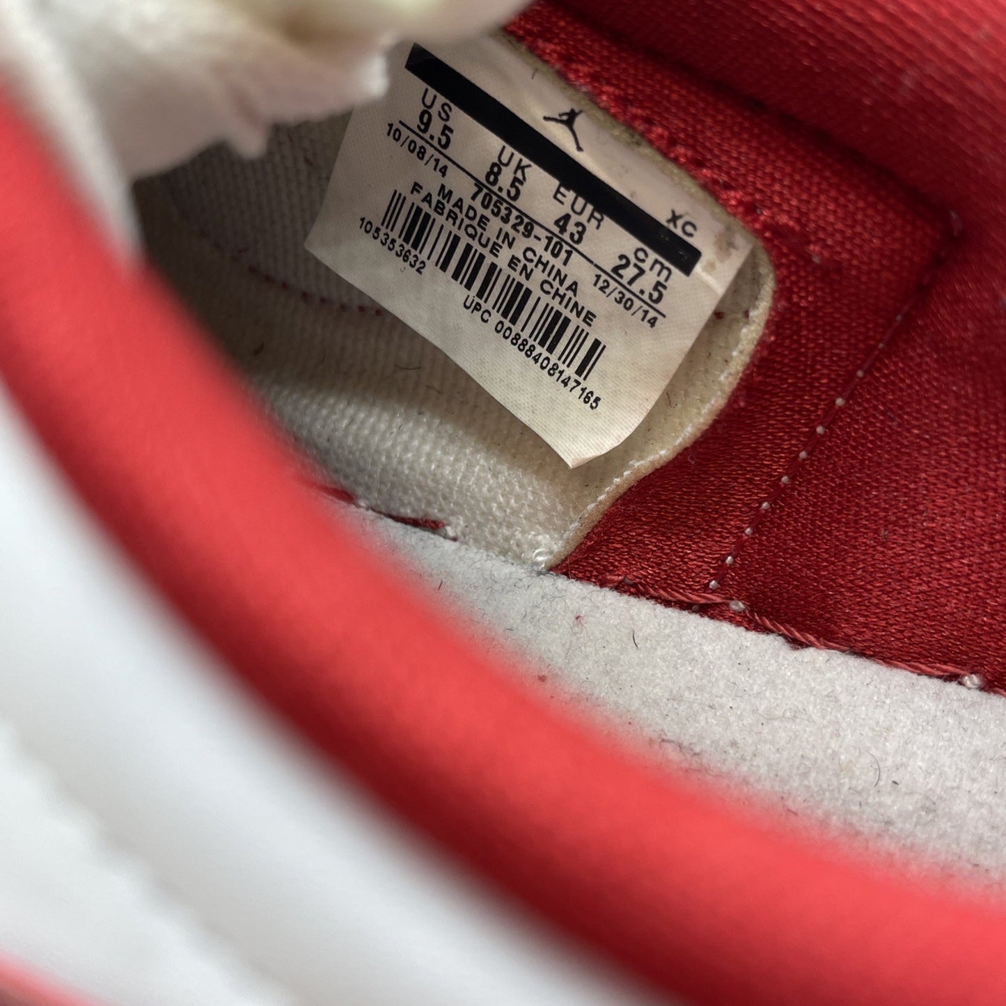 Size 9.5 - Air Jordan 1 Retro OG Low Varsity Red White Leather (705329-101)