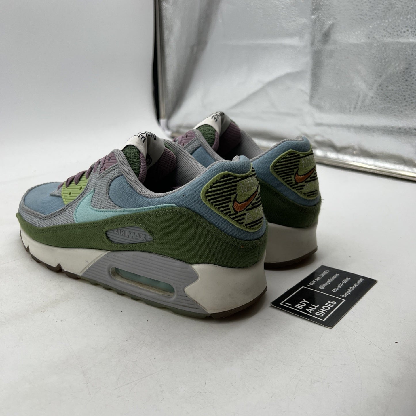 Size 10.5 - Nike Air Max 90 SE Sun Club - Worn Blue Treeline (DM0036-400)