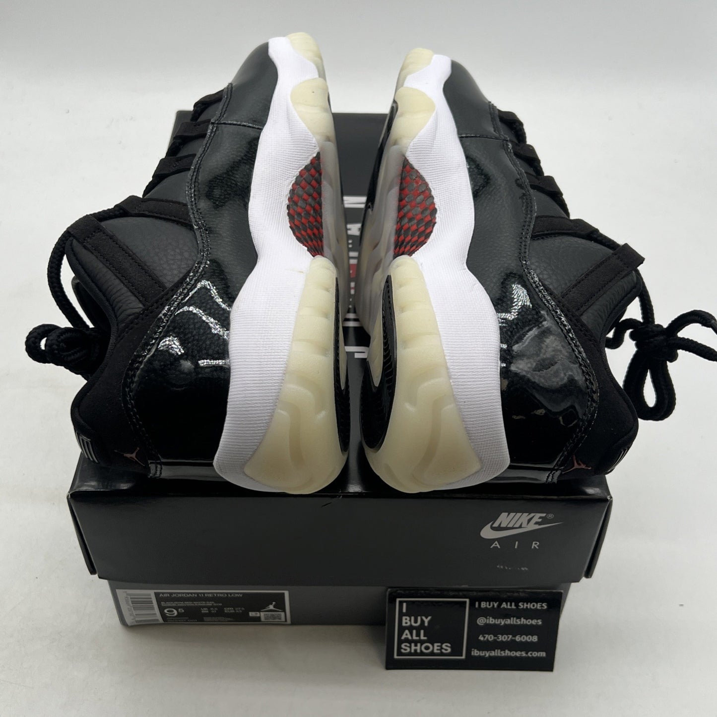 Size 9.5 - Air Jordan 11 Retro Low 72-10 Black Leather (AV2187-001)