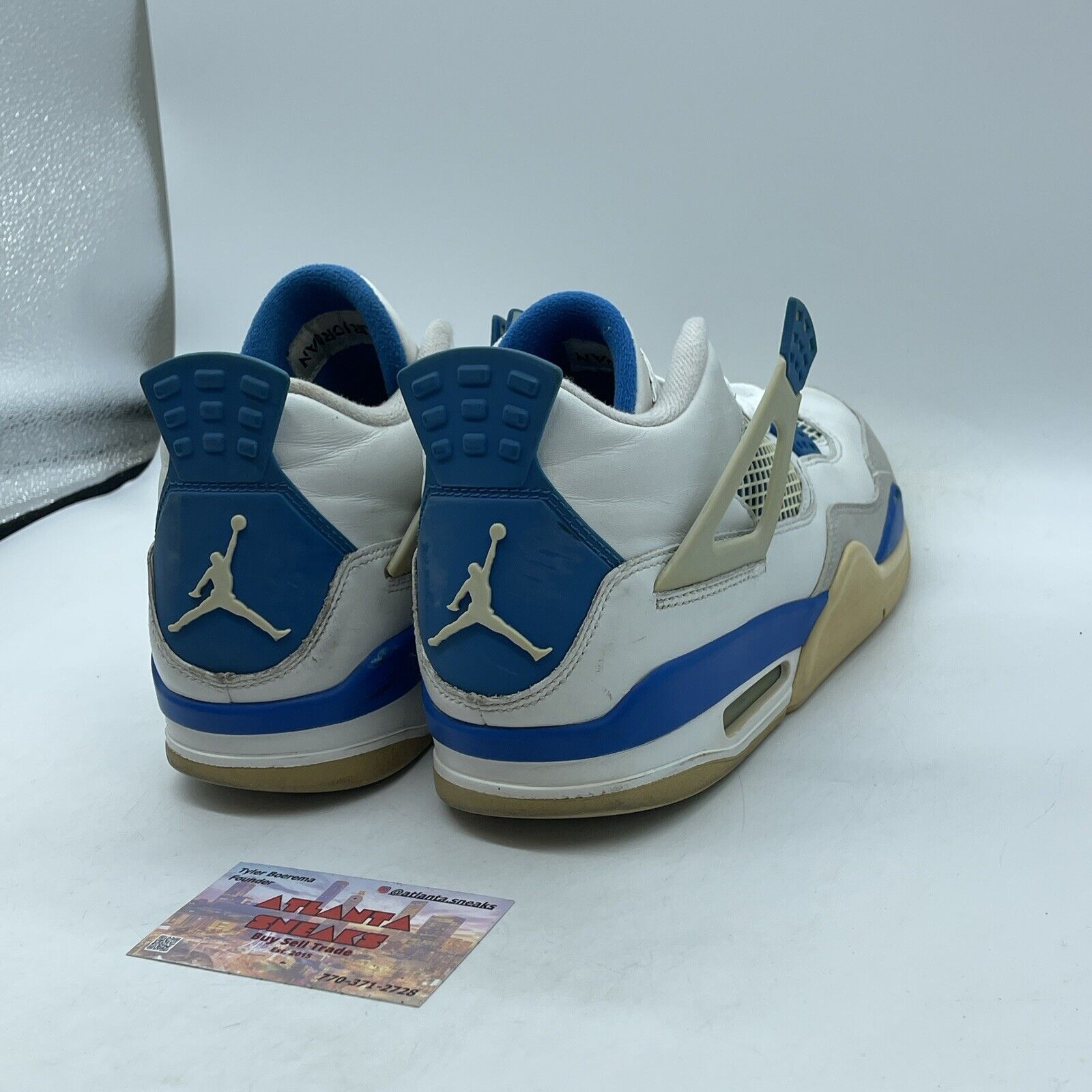 Size 10 - Jordan 4 Retro Military White Leather Grey Suede (308497-105)