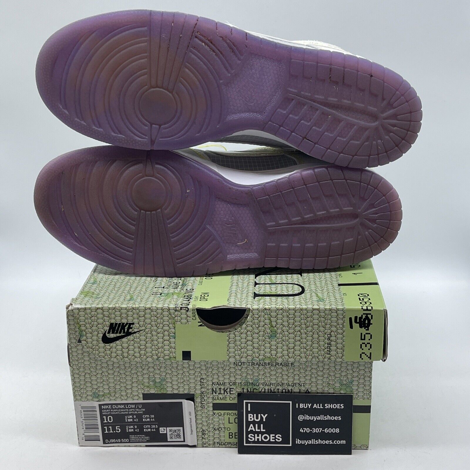Size 10 - Nike Union LA x Dunk Low Passport Pack - Court Purple (DJ9649-500)