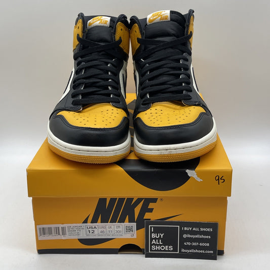 Size 12 - Jordan 1 Retro OG High Yellow Toe Black White Leather (555088-711)