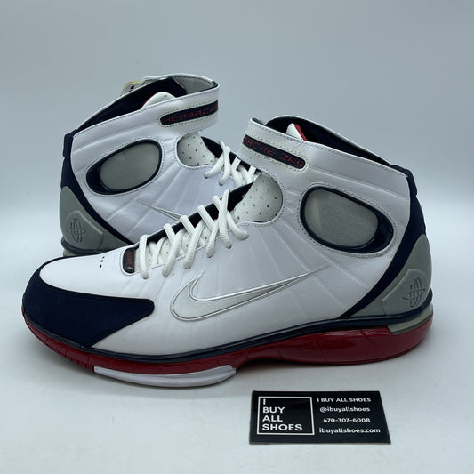 Size 13 - Nike Air Zoom Huarache 2K4 White Blue Suede Leather (511425-100)