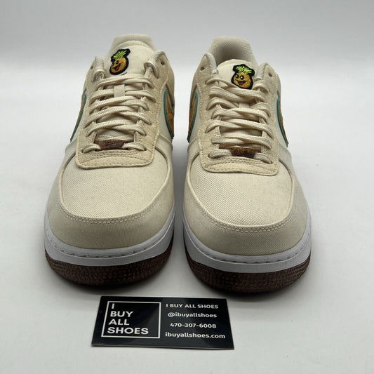 Size 12.5 - Nike Air Force 1 '07 Premium Coconut Milk Green Glo Metallic Gold