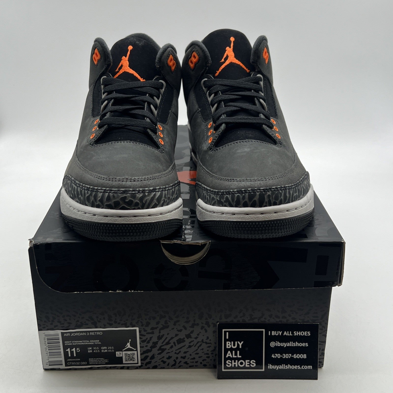 Size 11.5 - Air Jordan 3 Retro 2023 Mid Fear (CT8532-080)