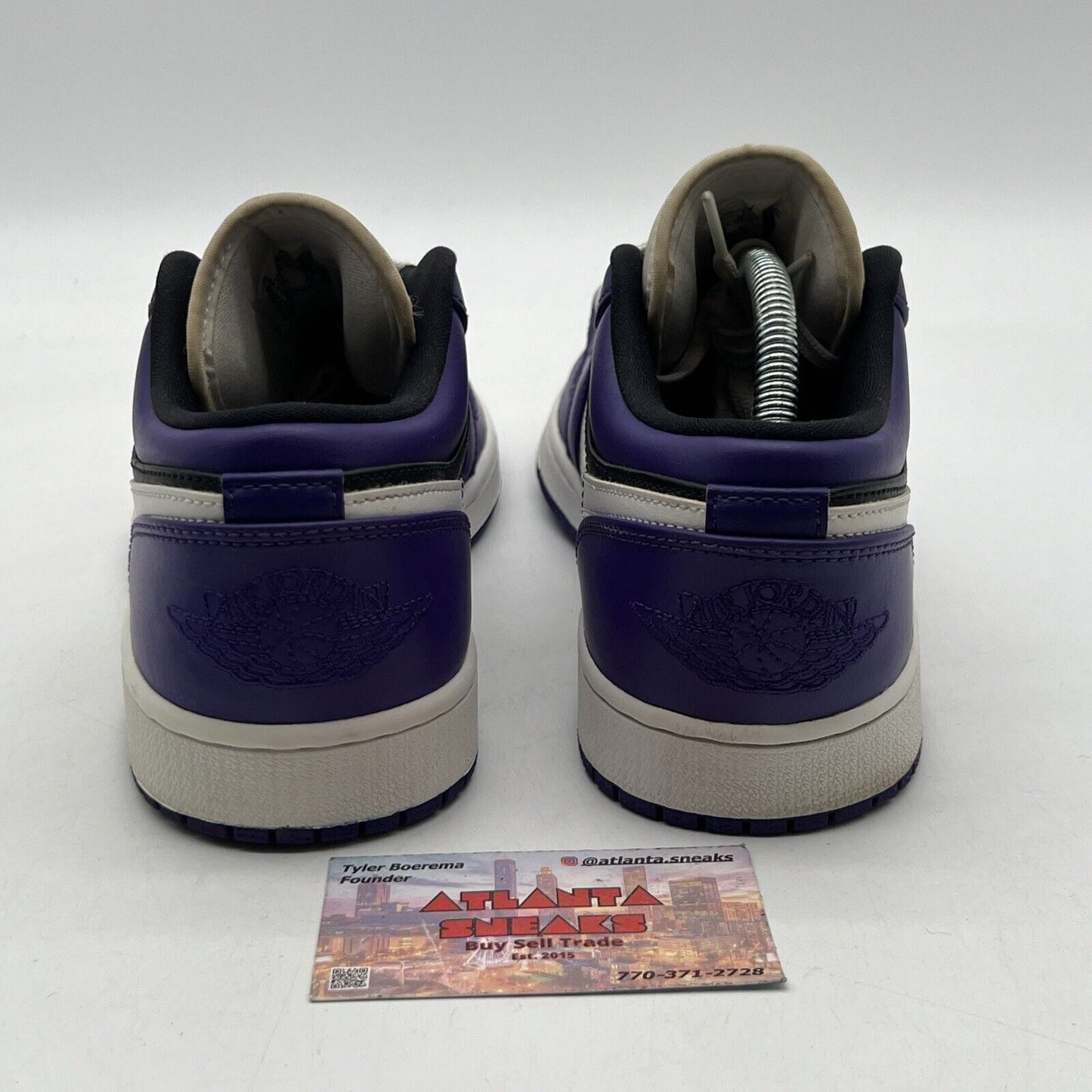 Size 8.5 - Air Jordan 1 Low Court Purple Black White Leather (553558-501)