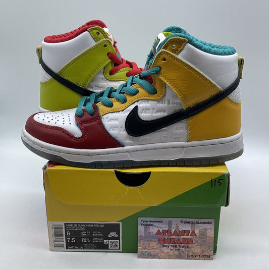 Size 6 - Nike froSkate x Dunk SB High All Love No Hate Leather (DH7778-100)