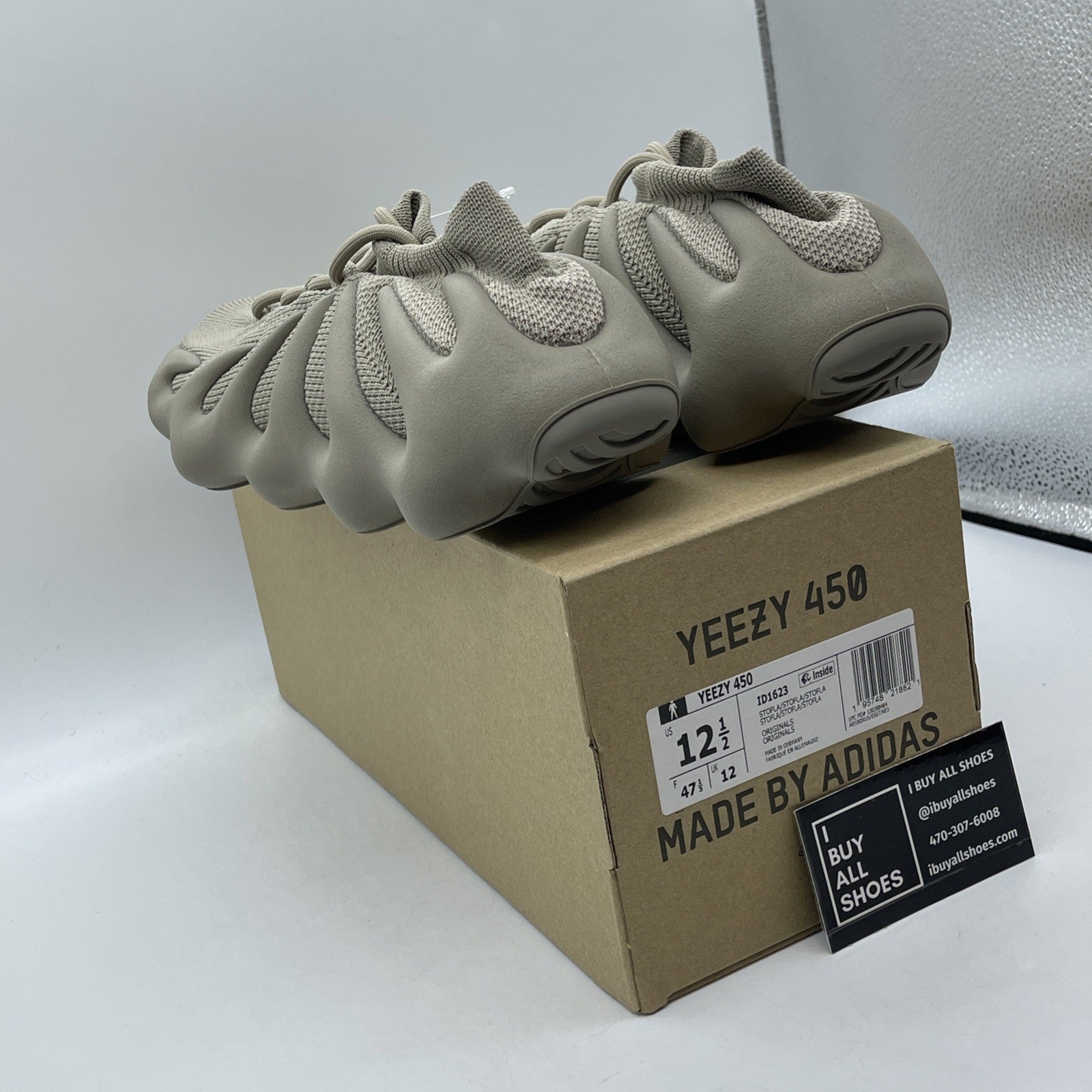 Size 12.5 - Adidas Yeezy 450 Stone Flax Brown Suede (ID1623)