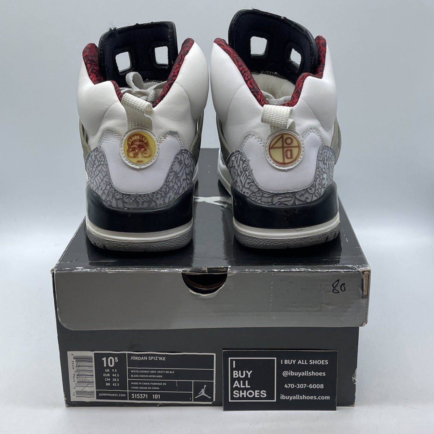 Size 10.5 - Jordan Spizike Cement Grey White Grey Suede Leather (315371-101)
