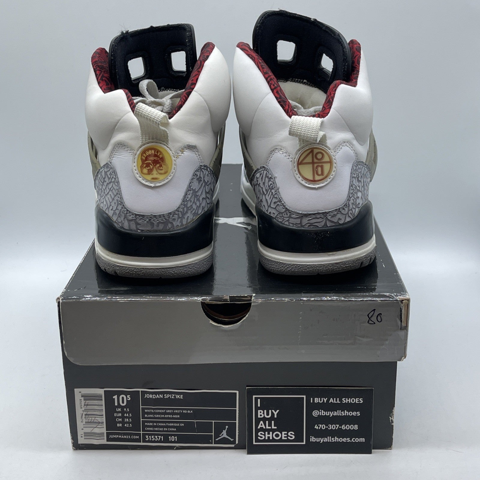 Size 10.5 - Jordan Spizike Cement Grey White Grey Suede Leather (315371-101)