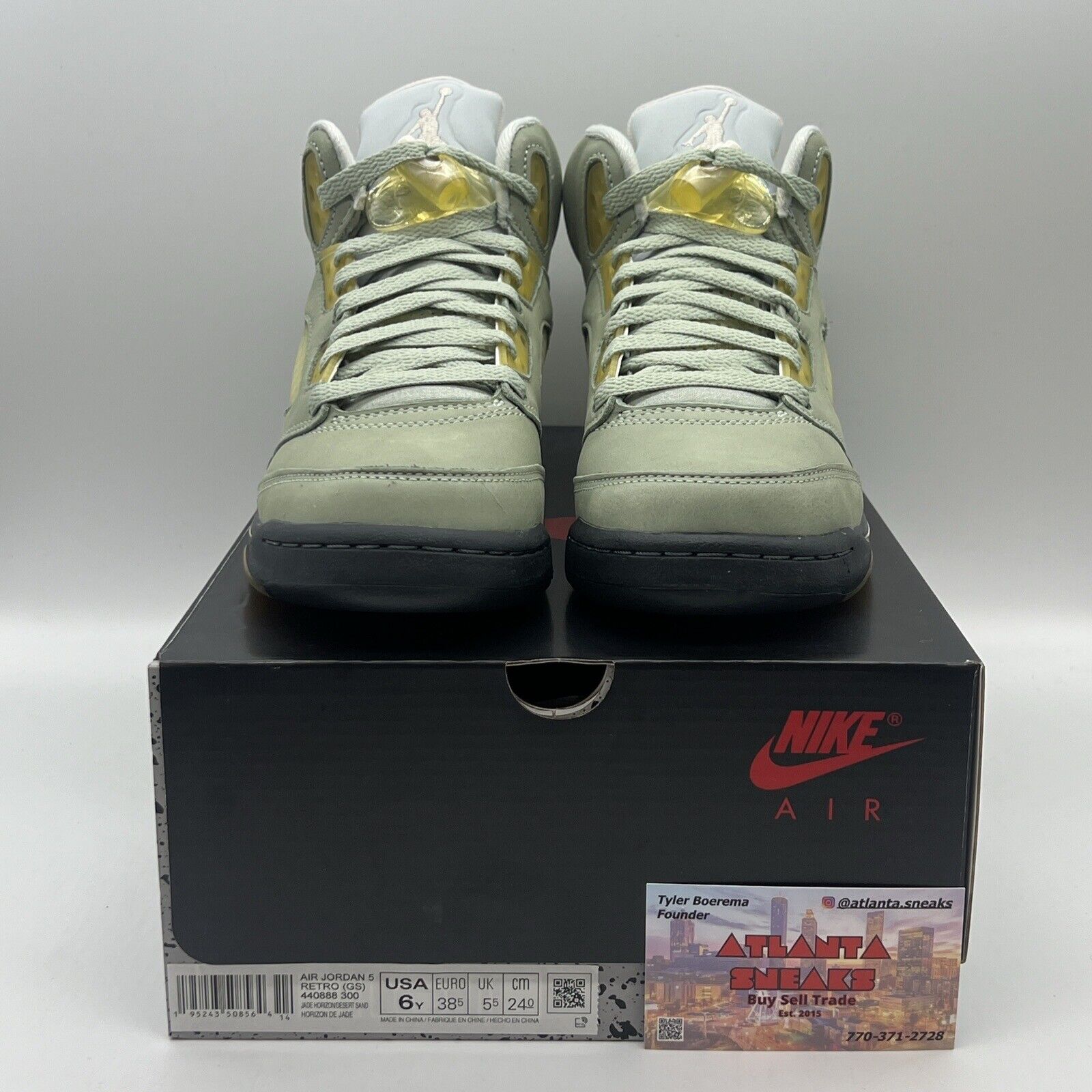 Big Kid's Jordan 5 Retro "Jade Horizon" Jade Horizon/Desert Sand (440888 300)