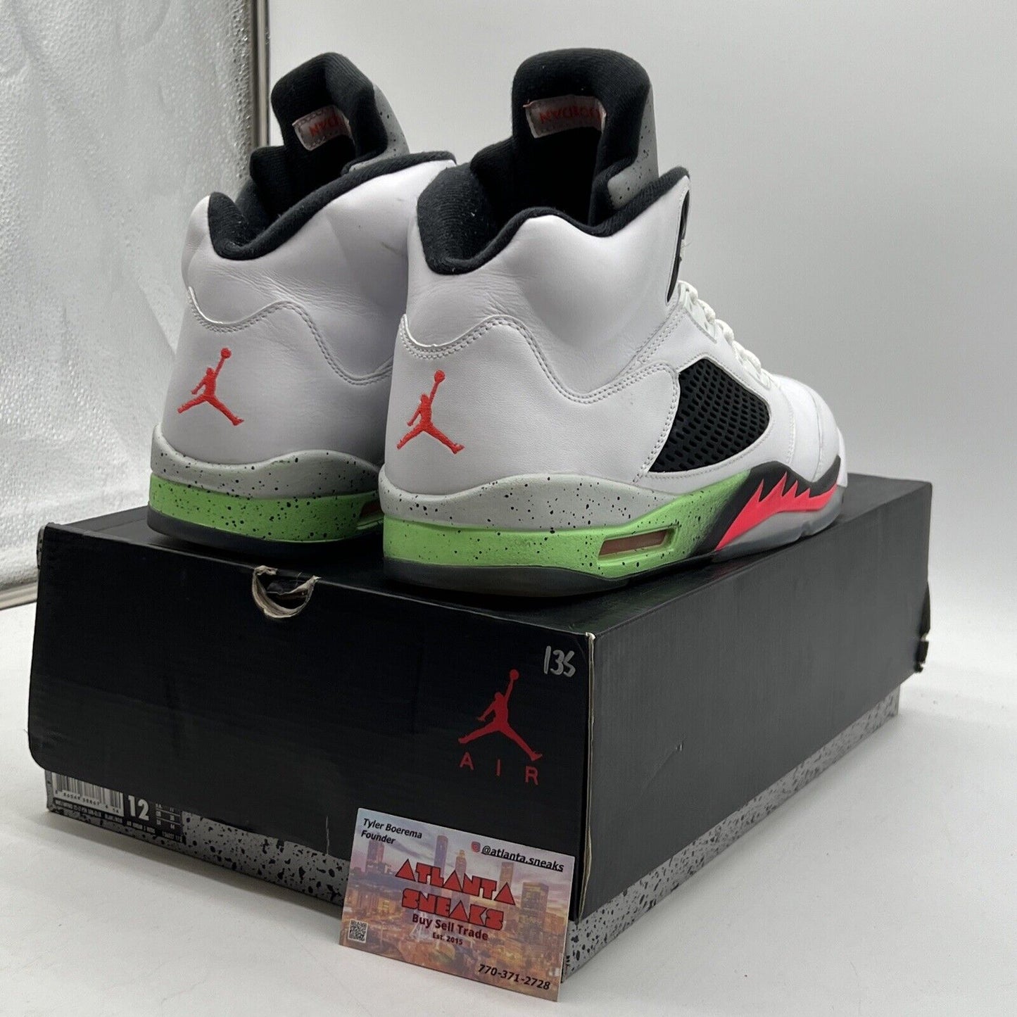 Size 12 - Air Jordan 5 Retro Pro Stars White Black Green White (136027-115)