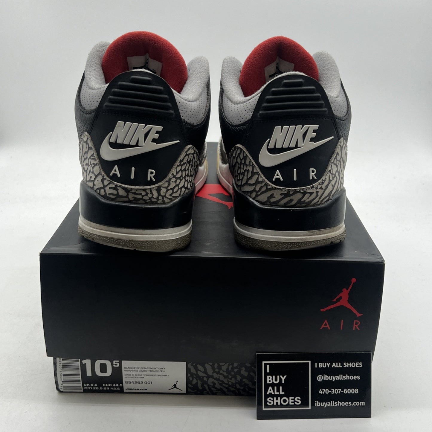 Size 10.5 - Air Jordan 3 Retro OG Mid Black Cement (854262-001)