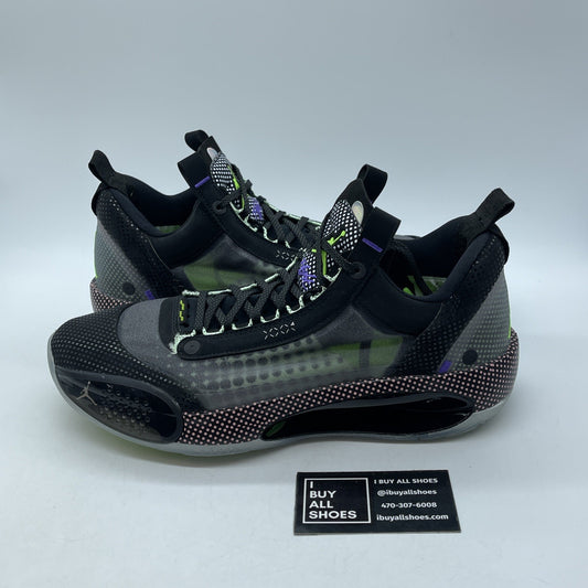 Size 11 - Air Jordan 34 Low Vapor Green Blue Black Suede (CZ7750-003)