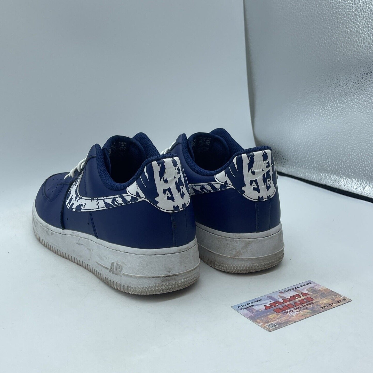 Size 10 - Nike Air Force 1 Low Camo Swoosh - Blue Void Leather (CZ7873-400)