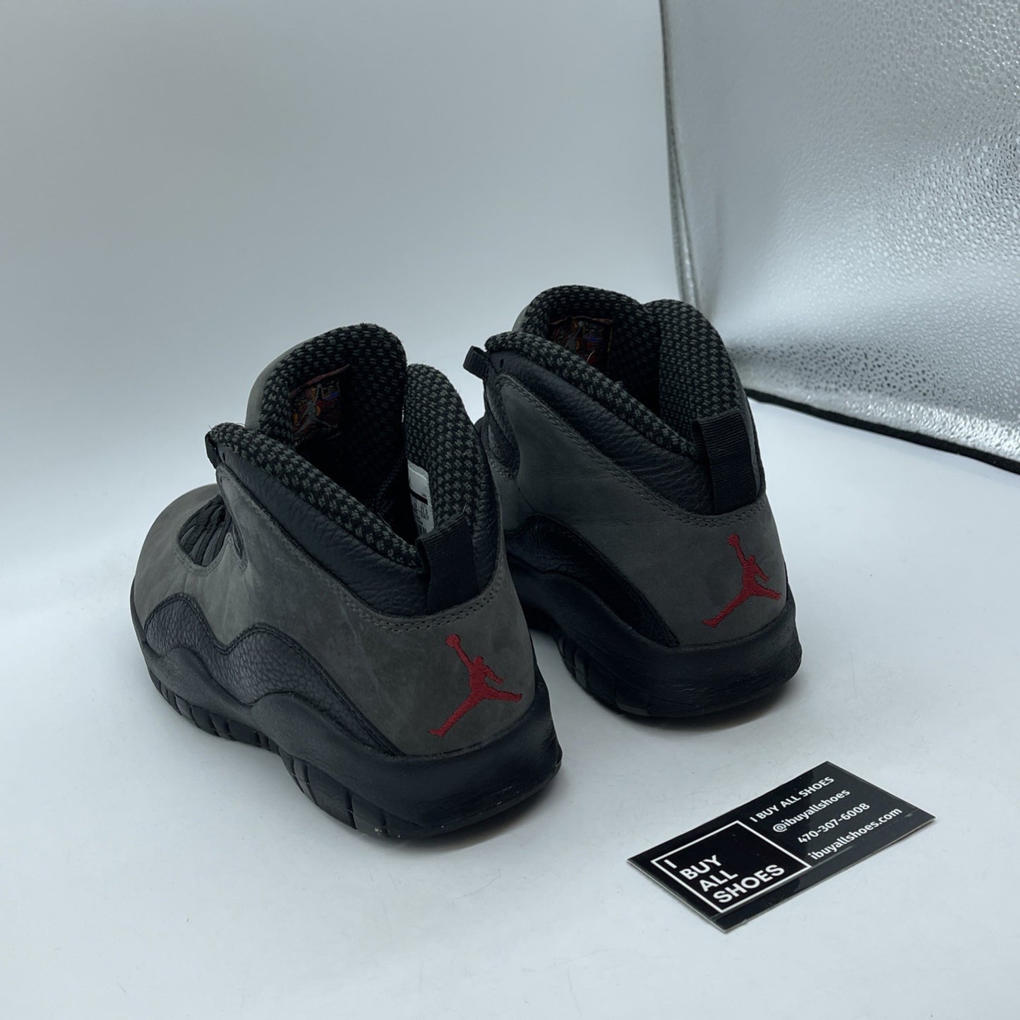 Size 9.5 - Air Jordan 10 Retro 2018 Shadow Grey Black Red Suede (310805-002)