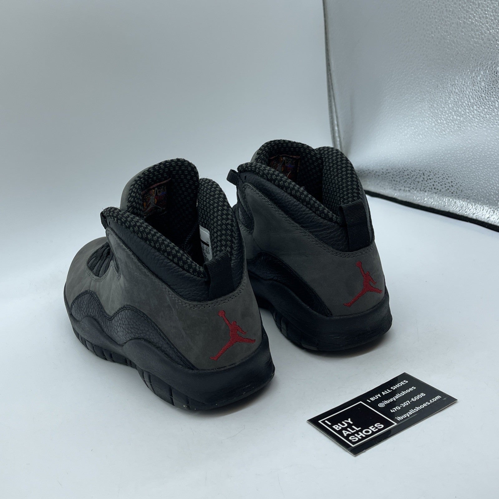 Size 9.5 - Air Jordan 10 Retro 2018 Shadow Grey Black Red Suede (310805-002)