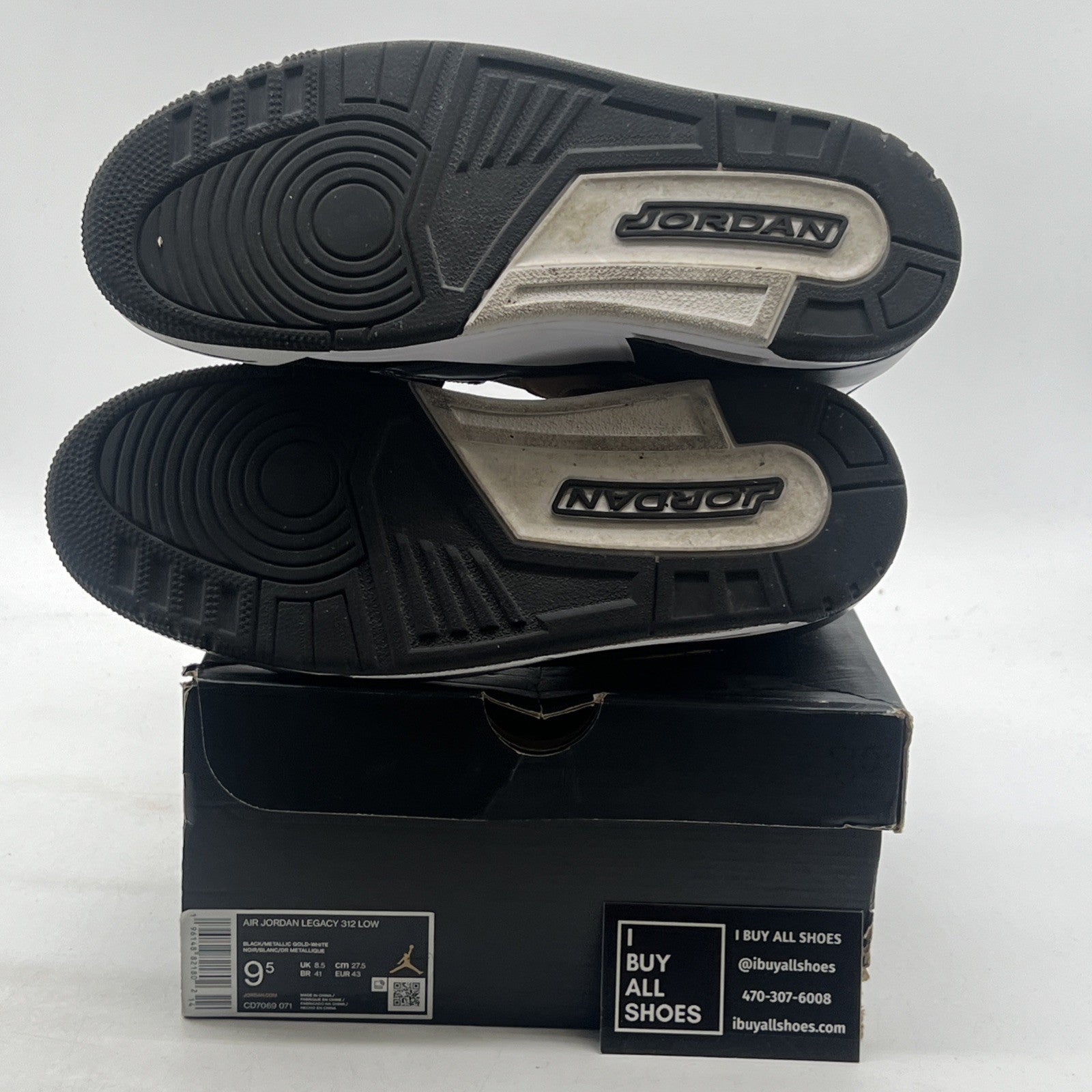 Size 9.5 - Jordan Legacy 312 Low Black Metallic Gold (CD7069-071)