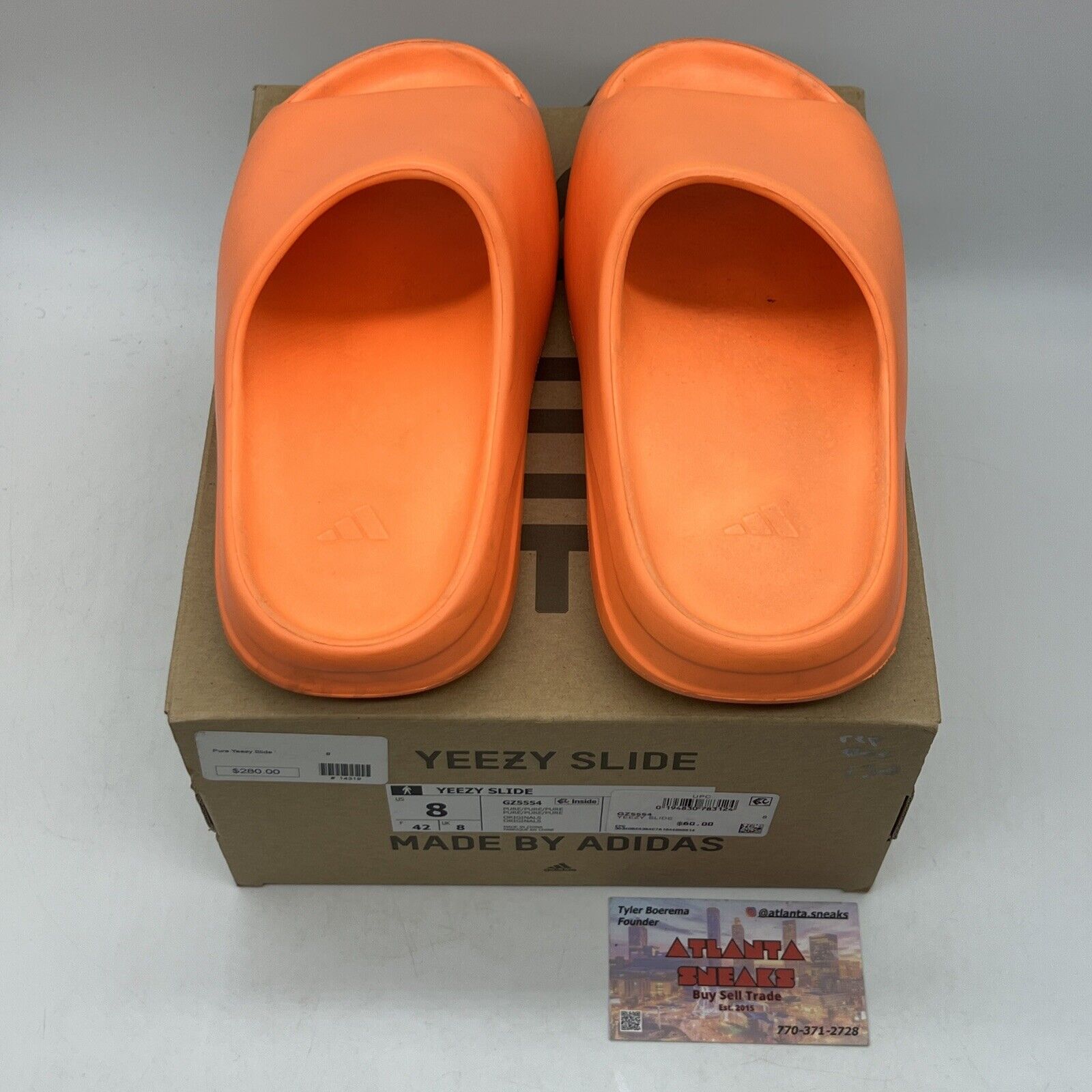 Adidas Yeezy Slide Enflame Orange GZ0953 Size 8 (GZ0953)