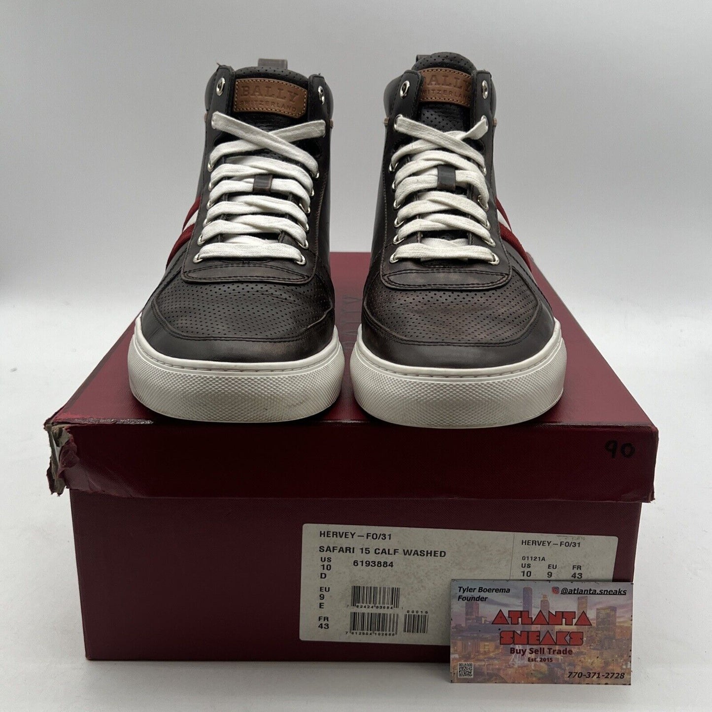 Size 10 - Bally Switzerland Atilio Leather High Top Sneaker