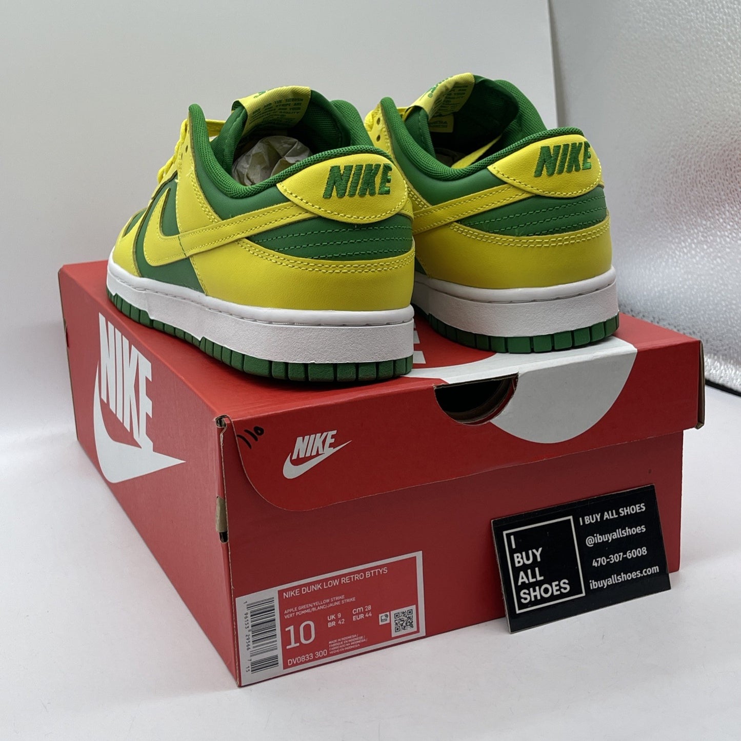 Size 10 - Nike Dunk Low Reverse Brazil Green Yellow (DV0833-300)